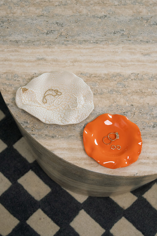 RETRO ORANGE OYSTER TRAY